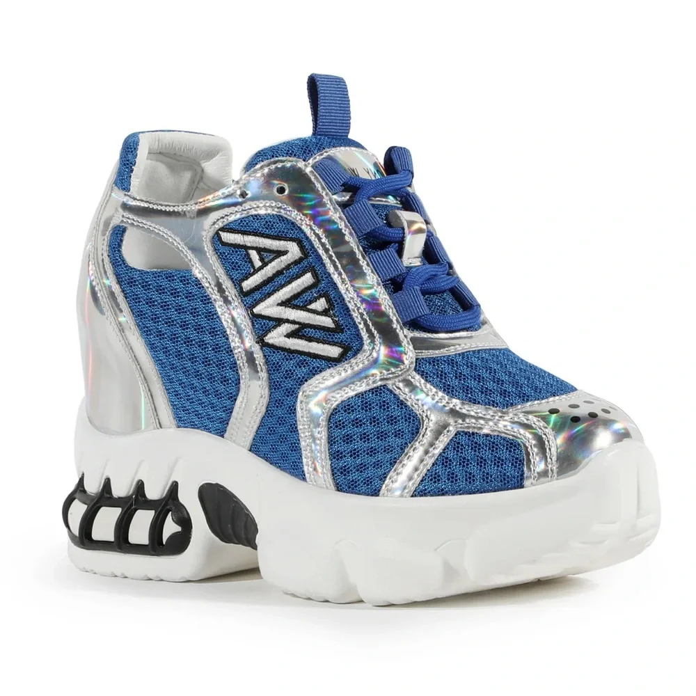 Anthony Wang Blue/Silver Sneaker Wedge